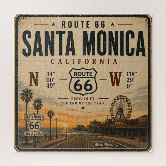Santa Monica Route 66 End Trail Puzzle (Vertikal)