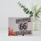 Santa Monica Route 66 Kalifornien Postkarte (Stehend Vorderseite)