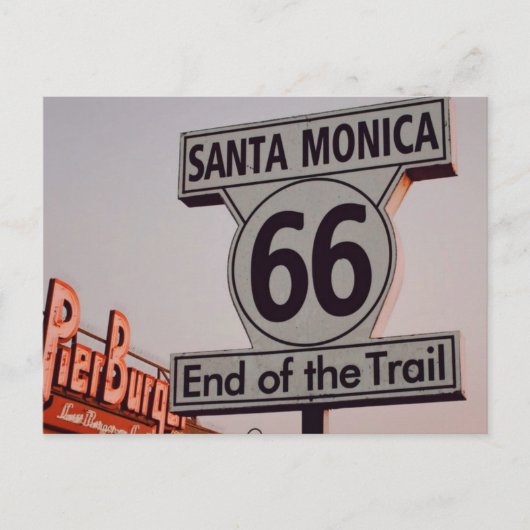Santa Monica Route 66 Kalifornien Postkarte (Vorderseite)