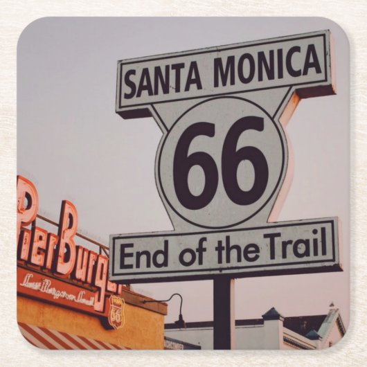Santa Monica Route 66 Kalifornien Rechteckiger Pappuntersetzer (Vorderseite)