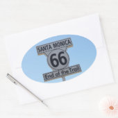 Santa Monica Route 66 Ovaler Aufkleber (Umschlag)