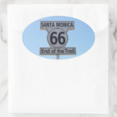 Santa Monica Route 66 Ovaler Aufkleber (Tasche)