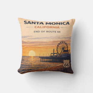 Santa Monica Route 66 Pier Sonnenuntergang Küsten- Kissen