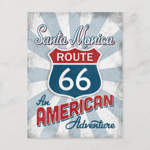 Santa Monica Route 66 Vintag Amerika Kalifornien Postkarte
