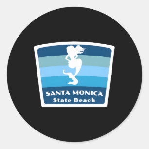 Santa Monica Staat Beach California Ca Mermaid Runder Aufkleber