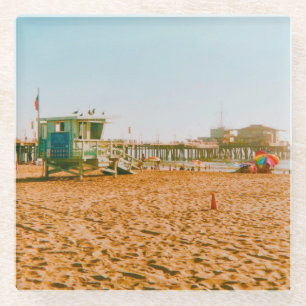 Santa Monica Staat Beach, Los Angeles, Kalifornien Glasuntersetzer