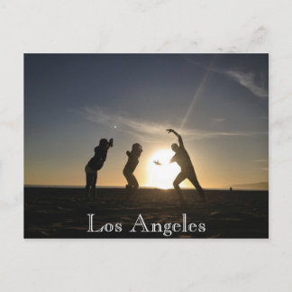 Santa Monica Strand mit Toru Shimoyama Postkarte