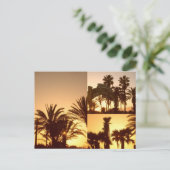 Santa Monica Sunset Collage Postkarte (Stehend Vorderseite)