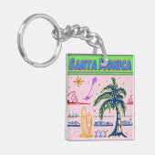 "Santa Monica" Surfer Beach Schlüsselanhänger (Vorderseite links)