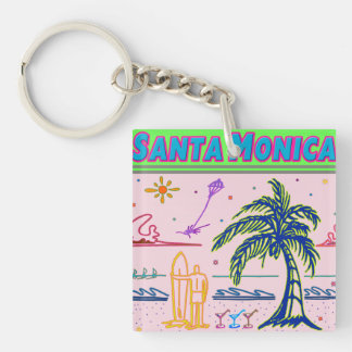 "Santa Monica" Surfer Beach Schlüsselanhänger