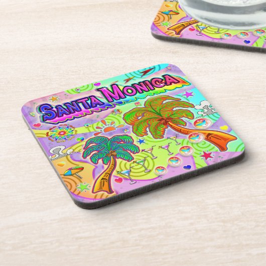 Santa Monica Urlaub Ziel Untersetzer (Linke Seite)