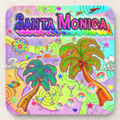 Santa Monica Urlaub Ziel Untersetzer (Vorderseite)
