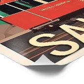 Santa Monica Vintage Illustration Poster (Ecke)