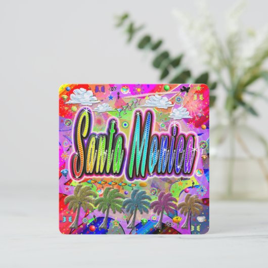 Santa Monica Vista Express Feiertagskarte (Stehend Vorderseite)