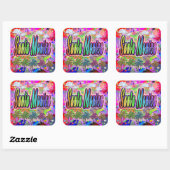 Santa Monica Vista Express Quadratischer Aufkleber (Blatt)