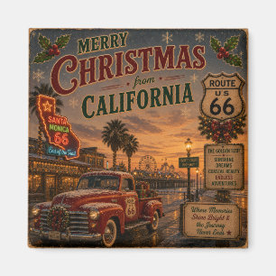 Santa Monica Weihnachtsstraßen-Trip-Andenken Magnet