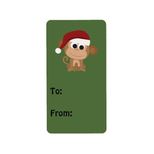 Santa Monkey Adressaufkleber (Vorne)