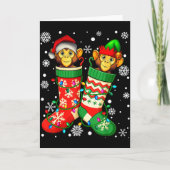 Santa Monkey Animal In Christmas Socks Men Women Karte (Vorderseite)
