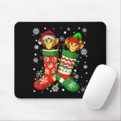 Santa Monkey Animal In Christmas Socks Men Women Mousepad (Mit Mouse)