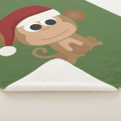 Santa Monkey Fleece Blanket Sherpadecke (3/4)