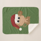 Santa Monkey Fleece Blanket Sherpadecke (Vorderseite (Horizontal))
