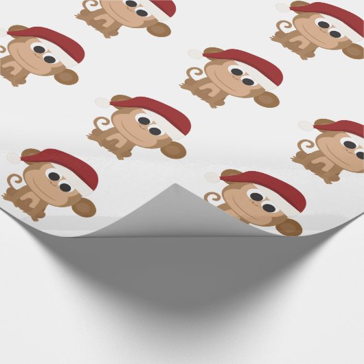 Santa Monkey Geschenkpapier (Ecke)