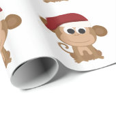Santa Monkey Geschenkpapier (Rolleneckpunkt)