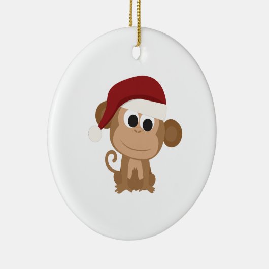 Santa Monkey Keramikornament (Rechts)