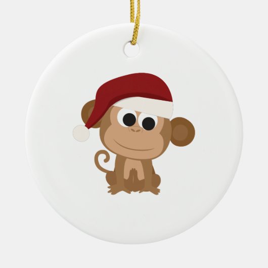 Santa Monkey Keramikornament (Vorne)