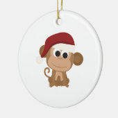 Santa Monkey Keramikornament (Links)