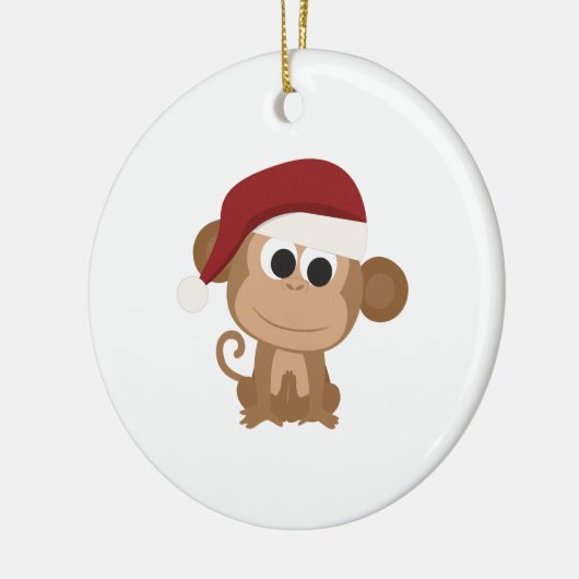 Santa Monkey Keramikornament (Links)