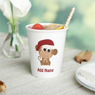 Santa Monkey Pappbecher