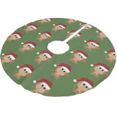 Santa Monkey Polyester Weihnachtsbaumdecke (Schrägansicht)