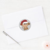 Santa Monkey Runder Aufkleber (Umschlag)