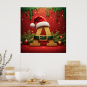 Santa-Monogramm A für Weihnachtsgeschenke Poster (Küche)