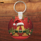 Santa Monogramm A für Weihnachtsgeschenke Schlüsselanhänger (Rückseite)