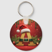 Santa Monogramm A für Weihnachtsgeschenke Schlüsselanhänger (Rückseite)