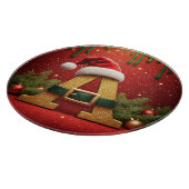 Santa Monogramm A für Weihnachtsgeschenke Schneidebrett (Ecke)
