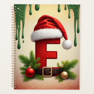 Santa Monogramm Buchstabe F mit Weihnachtsakzent � Planer