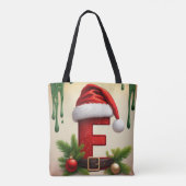 Santa-Monogramm Buchstabe F mit Weihnachtsakzent � Tasche (Rückseite)