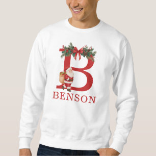 Santa Monogramm und Name Familie passend Sweatshirt