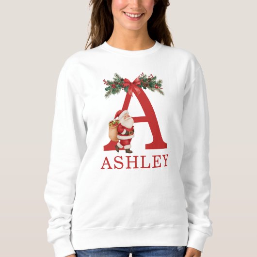 Santa Monogrammed and Name Family Matching Sweatshirt (Vorderseite)