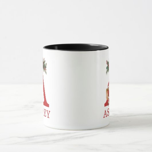 Santa Monogrammed and Name Family Matching Tasse (Zentrum)