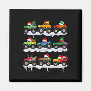 Santa Monster Truck Weihnachts-Squad Group Boys Ki Magnet