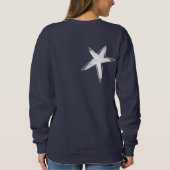 Santa Moon Abstrakte Weihnachtskunst zu tragen Sweatshirt (Rückseite)