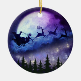 Santa Moon Night Keramik Keramik Ornament