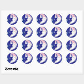 Santa Moon Weihnachts-Sticker Runder Aufkleber (Blatt)