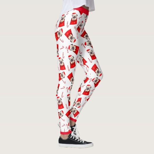 Santa Mops & Candy Canes Leggings (Rechts)