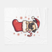 Santa Mops Delight Fleecedecke (Vorderseite (Horizontal))