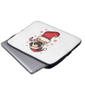 Santa Mops Delight Laptopschutzhülle (Vorne Knopf)